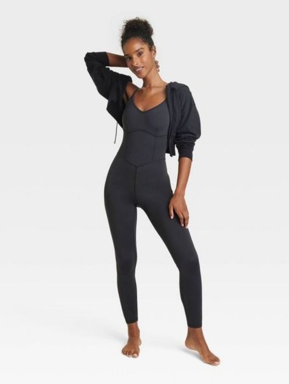 JoyLab Corset Sculpting Jumpsuit Bodysuit In Black Size Small
